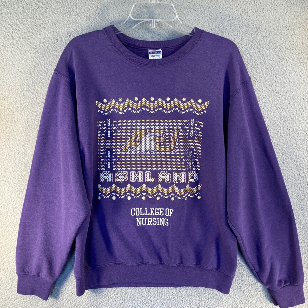 Ashland College of Nursing Sweatshirt Adult Medium Purple‎ Graphic Logo